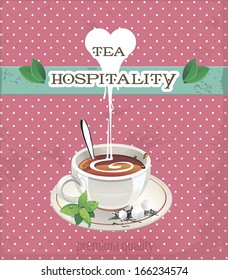 Vector Tea time card