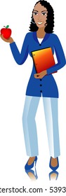 Vector of Teacher with Apple and notebook. See others in this series.