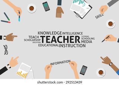 vector teacher concept, template