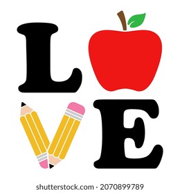 Vector Teacher Love Illustration on White Background