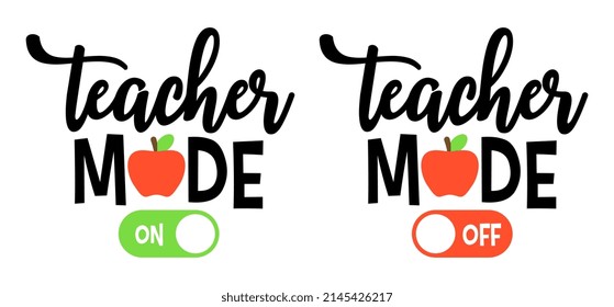 Vector Teacher Mode On and Off Illustrations