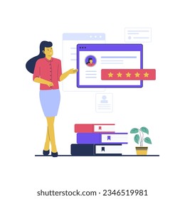 Vector of teacher rating illustration concept. Flat vector illustration isolated on white background