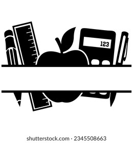 Vector of Teacher Split Name Frame