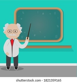 vector teacher who is teaching a school classroom