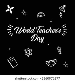 Vector teachers day concept with lettering design