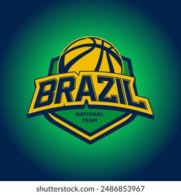 Vector Team Brazil Basketball Emblem