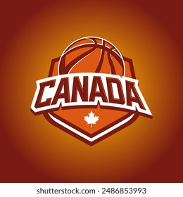 Emblema de baloncesto del Equipo de Vector Canadá