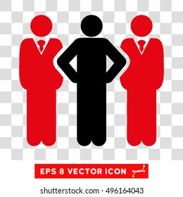 Vector Team EPS vector icon. Illustration style is flat iconic bicolor black and intensive red symbol on a transparent background.