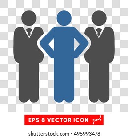 Vector Team EPS vector pictogram. Illustration style is flat iconic bicolor cobalt and gray symbol on a transparent background.