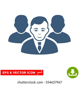 Vector Team EPS vector pictograph. Illustration style is flat iconic blue symbol on a transparent background.