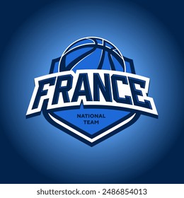 Equipo de Vector Francia Emblema de baloncesto