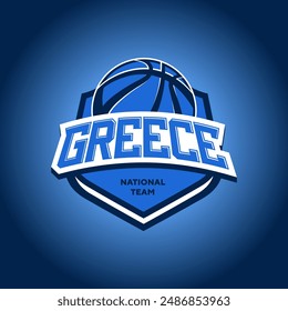 Vector Team Greece Basketball Emblem