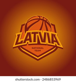 Vector Team Latvia Basketball Emblem