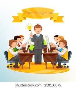 Vector Team Management Illustration