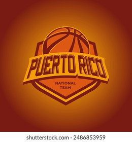 Vector Equipo Puerto Rico Emblema de baloncesto