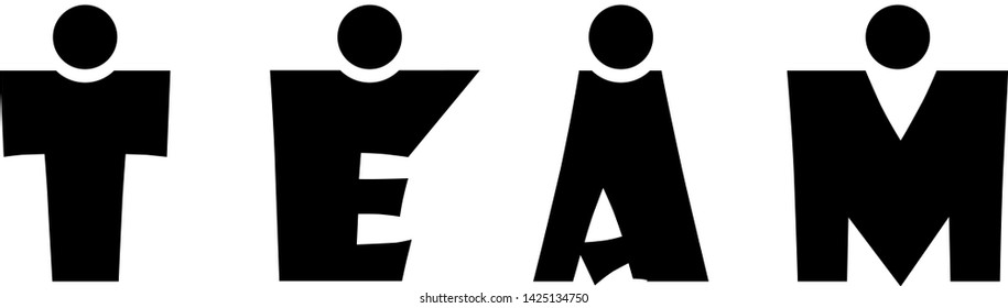 vector of team word on white background 