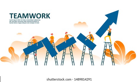 Vector Teamwork Business Concept Team People Stock Vector (Royalty Free ...