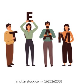 Vector teamwork and business strategy illustration
