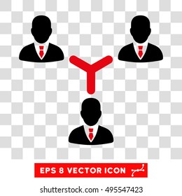 Vector Teamwork EPS vector pictograph. Illustration style is flat iconic bicolor intensive red and black symbol on a transparent background.