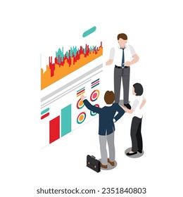 vector teamwork isometric icons set with collaboration ideas and creativity symbols isolated illustration