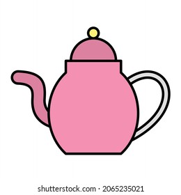 Diseño del icono de contorno relleno de vectores Teapot
