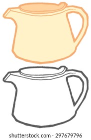 Vector teapot - hand drawing illustration