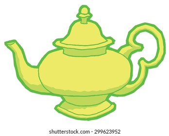 Vector teapot - hand drawing illustration