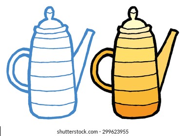 Vector teapot - hand drawing illustration