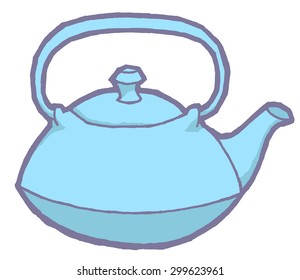 Vector teapot - hand drawing illustration