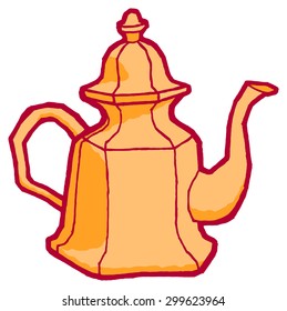 Vector teapot - hand drawing illustration