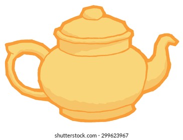 Vector teapot - hand drawing illustration
