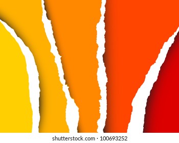 Vector Tear Paper - Abstract Background (yellow, Orange, Red)