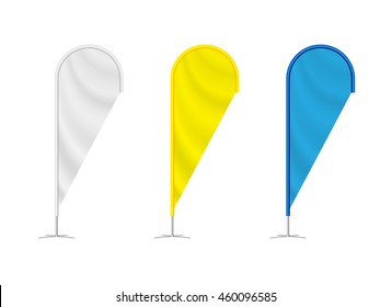 Vector Teardrop Banner. Set Of  Beach Flags