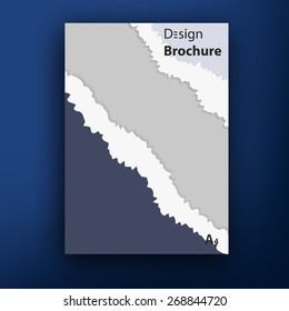 Vector  teared paper brochure / booklet cover design templates collection A4