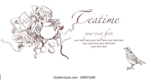 Vector Teatime design card