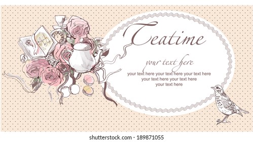 Vector Teatime design card