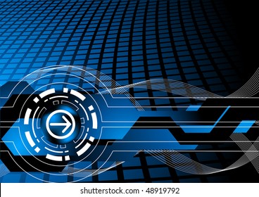 Vector tech background with arrow; clip-art
