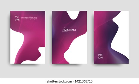 Vector tech brochure. Vector technology backgrounds. Set pink banners. Vector abstract templates.
