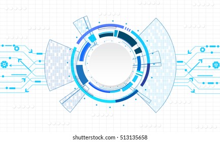 vector tech circle and technology background.