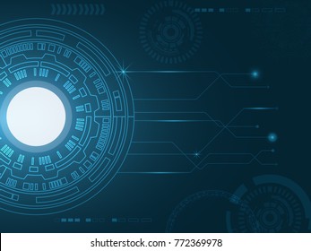 Vector tech circle and technology background, Abstract technology background Hi-tech communication concept futuristic digital innovation background.