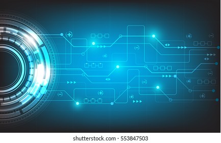 Vector Tech Circle Various Technological Elements Stock Vector (Royalty ...