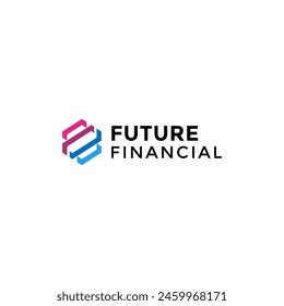 Vector tech future financial logo concept for business accounting logo design template