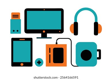 Vector tech items icon set