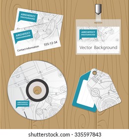Vector technical blueprint of  mechanism. Engineer illustration. Set of corporate identity templates. Vector illustration. Eps10
