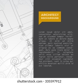 Vector technical blueprint of  mechanism. Engineer illustration. Set of corporate identity templates. Vector illustration. Eps10