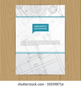 Vector technical blueprint of  mechanism. Engineer illustration. Set of corporate identity templates. Vector illustration. Eps10