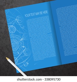 Vector technical blueprint of  mechanism. Engineer illustration. Set of corporate identity templates. Vector illustration. Eps10