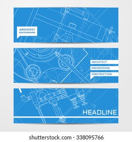 Vector technical blueprint of  mechanism. Engineer illustration. Set of corporate identity templates. Vector illustration. Eps10