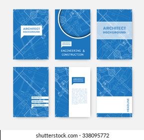 Vector technical blueprint of  mechanism. Engineer illustration. Set of corporate identity templates. Vector illustration. Eps10