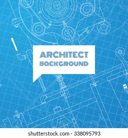 Vector technical blueprint of  mechanism. Engineer illustration. Set of corporate identity templates. Vector illustration. Eps10